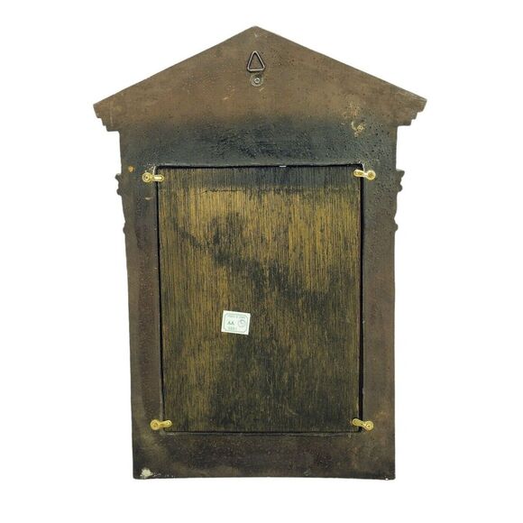 Vintage Rococo Lion Head Mirror Wall Hanging Floral Detailing Framed Faux Bois - Picture 6 of 6